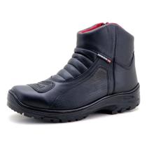 Bota Motociclista Luxo Preto Atron Shoes Couro Legítimo Bota Motociclista Luxo Preto Atron Shoes Couro Legítimo