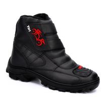 Bota Motociclista Masculina Couro Biqueira Reforçada