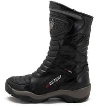 Bota Motociclista Masculina Couro Cano Alto Proteção