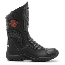 Bota Motociclista Masculina Couro Cano Longo Conforto