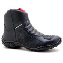 Bota Motociclista Masculina Couro Impermeável Conforto