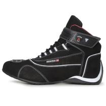 Bota Motociclista Masculina Couro Refletivo Cano Alto