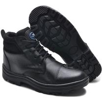 Bota Motociclista Masculina Reforçada em Couro Tamanho Especial