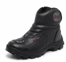 Bota Motociclista Masculino Shadow Mg Brasil Em Couro Legitimo Palmilha Em Gel Solado Borracha