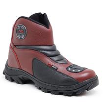 Bota Motociclista Masculino Shadow Mg Brasil Em Couro Legitimo Palmilha Em Gel Solado Borracha