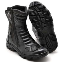 Bota Motociclista Motoquiro Motoboy Unissex Masculino Feminina Com Protetor