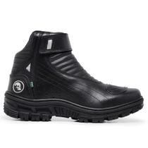 Bota Motociclista Resistente Acero Couro Modelo Race Preto
