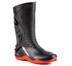 Bota motoqueiro bracol motosafe preta sola vermelha ca34798