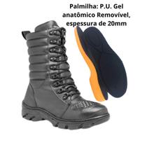 Bota Motoqueiro Coturno Zíper Lateral Militar Tático Couro 277 Bota Motoqueiro Coturno Zíper Lateral Militar Tático Couro 277