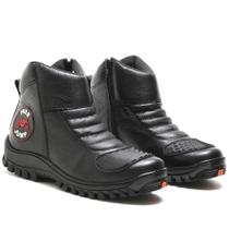 Bota Motoqueiro Masculina Free Jump em Couro Cano Baixo