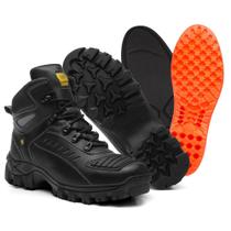 Bota Motoqueiro Masculino Couro Macio Coturno Refletivo NL207