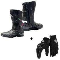 Bota Motoqueiro Texx Super Tech V2 Esportiva Pista Couro