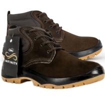 Bota nobuck café 3 gomos bico pvc numero 39 crival