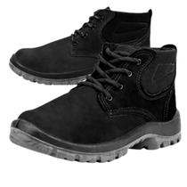 Bota nobuck preta 3 gomos bico pvc numero 39 crival