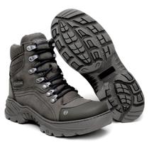 Bota Oppus grafite em couro legitimo resistente coturno
