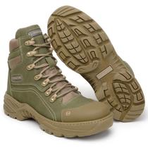 Bota Oppus verde em couro legitimo resistente coturno