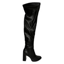 Bota Over Feminina Mississipi Cano Longo Salto Médio Fashion Versátil Confortável Elegante Macia