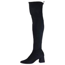 Bota Over Feminina Salto Bloco Médio Macio Flexível Bebecê Bota Over Feminina Salto Bloco Médio Macio Flexível Bebecê