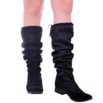 Bota Over Feminino Camurça Antiderrapante Conforto Linda Gênero:Femininocor:Pretotamanho:34