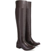 Bota Over The Knee Feminina Couro Lisa Cano Alto Conforto Dia a Dia Bota Over The Knee Feminina Couro Lisa Cano Alto Conforto Dia a Dia