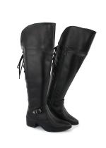Bota Over The Knee Feminina de Amarrar Preta