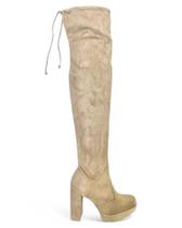 Bota Over The Knee Salto Alto Bloco Tratorada Plataforma