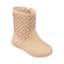 Bota Pampili Infantil Jujuba Frappe Strass Nude