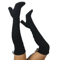 Bota Paris Cano Alto Salto Bloco Over The Knee