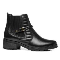 Bota Pegada 281402 Couro Feminino Original - PRETO - 39