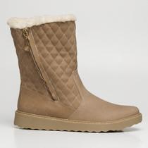 Bota Pegada Cano Médio Ugg Feminina Couro Bege Bota Pegada Cano Médio Ugg Feminina Couro Bege