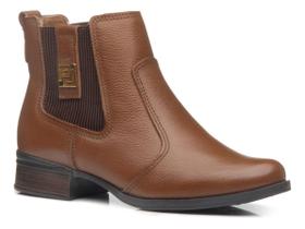 Bota Pegada Coturno 282003 Cano Curto Couro Legítimo Fem