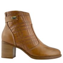 Bota Pegada Couro Feminina Casual Coturno 280402