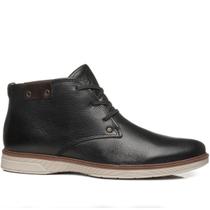Bota Pegada em Couro Preta - Masculina 126751 04