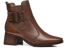 Bota pegada feminina em couro legitimo na cor pinhão 282351-04