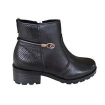 Bota Pegada Feminina Em Couro Novissima Tamanho:37Cor:Preto