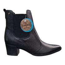 Bota Pegada Feminina em Couro Preto 280511-04