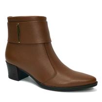 Bota Pegada Feminina Salto Bloco Bico Fino 280501 Terracota