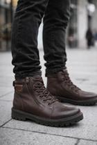 Bota Pegada Masculina Em Couro Com Cadarço Coffe Bota Pegada Masculina Em Couro Com Cadarço Coffe