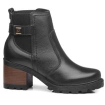 Bota Pegada Salto Bloco Alto Feminino Preto
