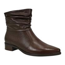 Bota Pegada Slouchy Cano Curto Bico Fino 282501 Couro Marrom Bota Pegada Slouchy Cano Curto Bico Fino 282501 Couro Marrom