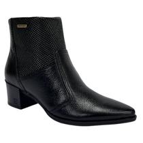 Bota Pegada Verona Bico Fino Couro 280502 Preto Bota Pegada Verona Bico Fino Couro 280502 Preto