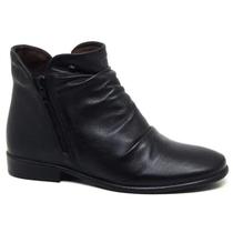 Bota perlatto feminina luna c/ziper em couro lun679