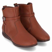 Bota Piccadilly Anabela Baixa Cano Curto Conforto joanetes