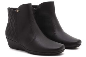 Bota piccadilly cano curto matelassê preto 143158