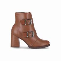 Bota Piccadilly Cano Curto Salto Alto 343004 Camel