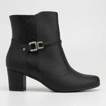 Bota Piccadilly Cano Curto Salto Bloco Preta Bota Piccadilly Cano Curto Salto Bloco Preta