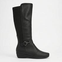 Bota Piccadilly Cano Longo Anabela Preta