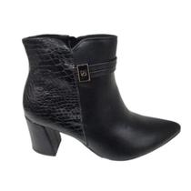 Bota Piccadilly Feminina Pinhão e Preto Ref:745211 Bota Piccadilly Feminina Pinhão e Preto Ref:745211
