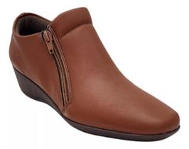 Bota Piccadilly Feminina Salto Anabela Conforto Zíper 143236