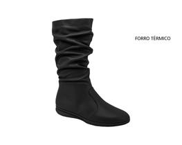 Bota Piccadilly Feminino Rasteira Cano Medio 261026 Preto